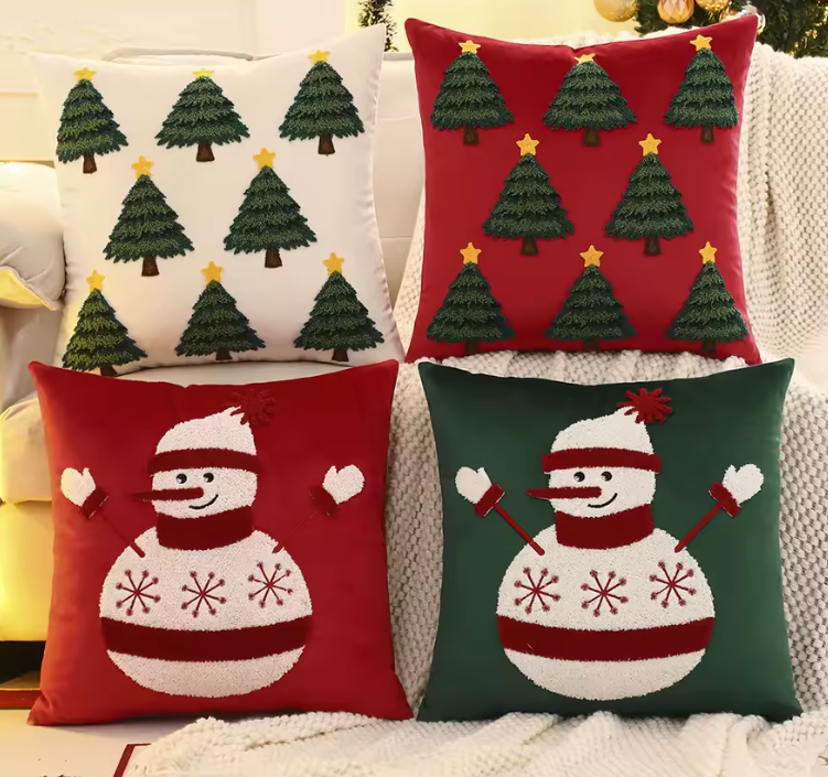 Snowman&Tree Christmas Pillow