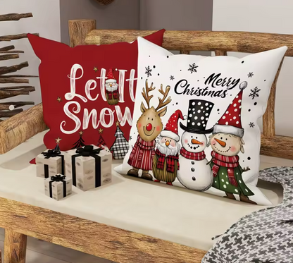Santa Claus & Christmas Tree Pillow Cover