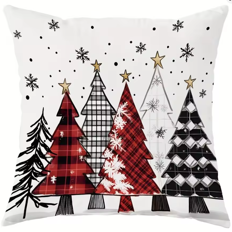 Santa Claus & Christmas Tree Pillow Cover