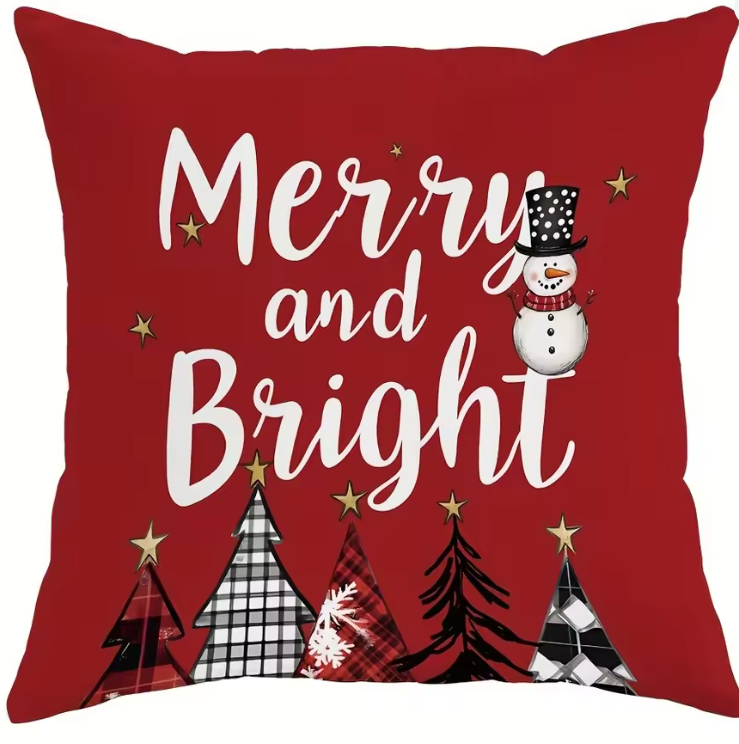Santa Claus & Christmas Tree Pillow Cover
