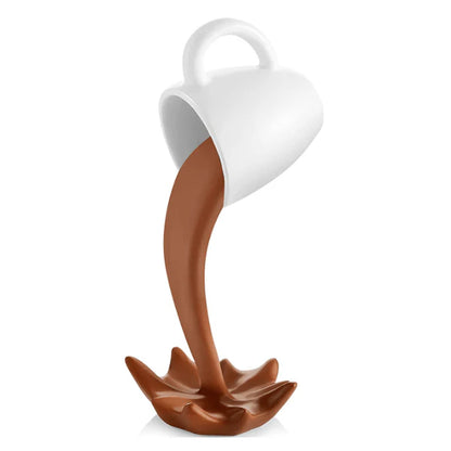 Floating Spilling Coffee Cup Sculpture