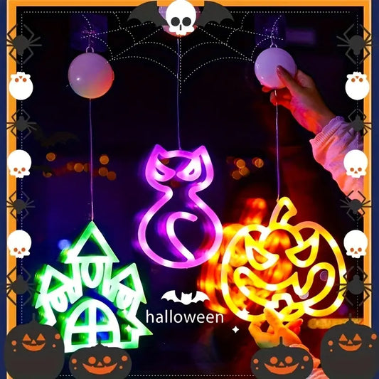 Halloween LED String Lights (Pumpkin, Hat, Castle – 3 pcs)