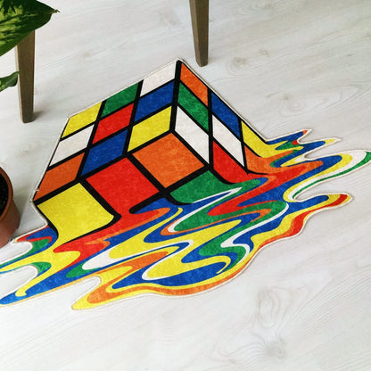 Melting Rubik’s Cube Rug